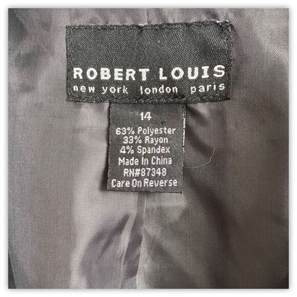 Robert Louis Dark Grey Striped Lightweight Blazer - Picture 3 of 3